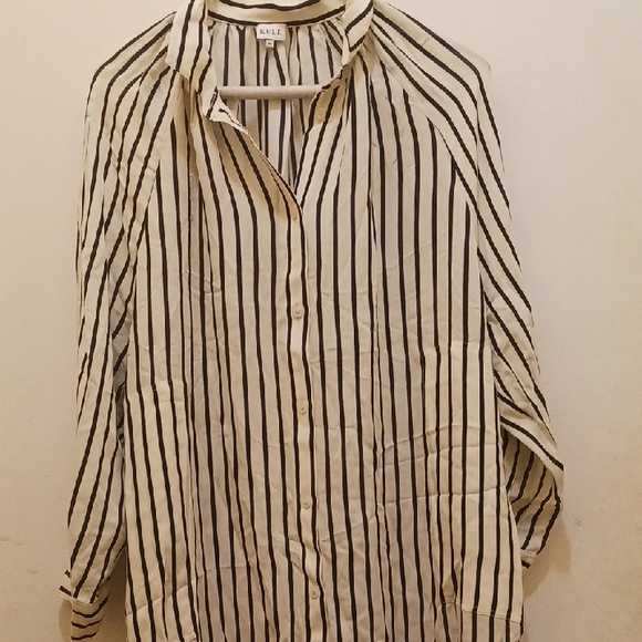 KULE Black and White Striped Shirt Dress - Picture 3 of 7
